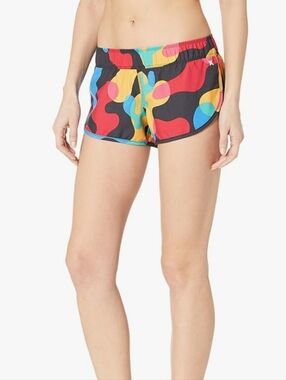 Hurley Tropicamo Black Multicolor Women's Athletic Board Shorts Young Women M